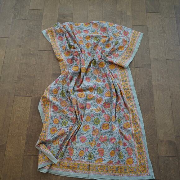 Hand Block Print Made in India One Size Kaftan - Picture 6 of 8